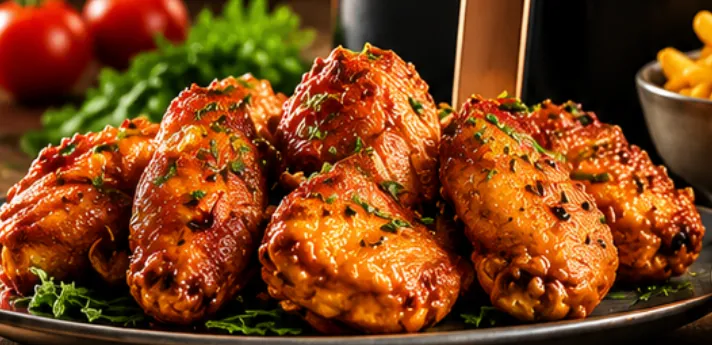 Alitas BBQ crocantes hechas en air fryer